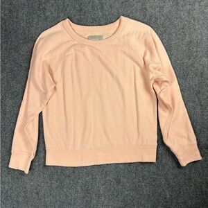 Everlane Peach Crewneck Sweatshirt Cropped Raglan Sleeve Cotton Small